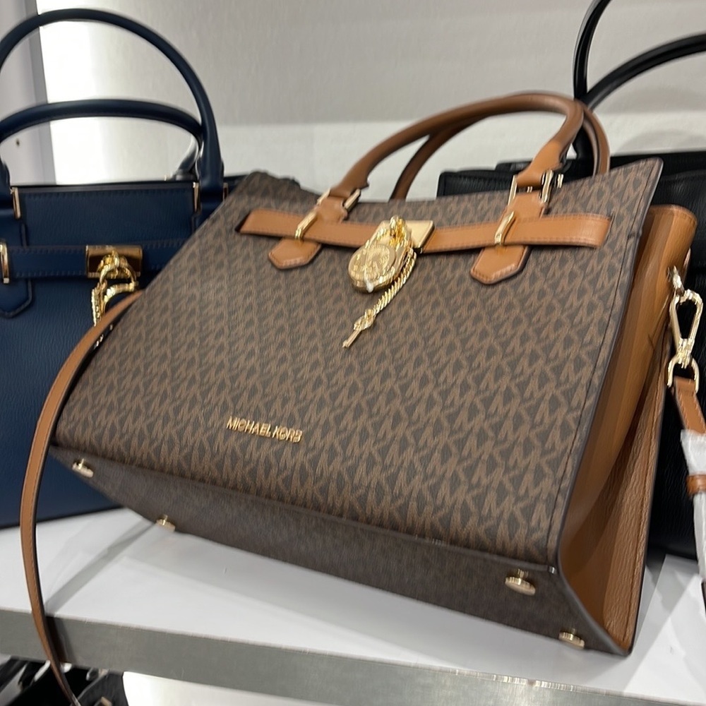 Michael Kors Hamilton Meidum Satchel Shoulder Crossbody 
Brown - Picture 12 of 16